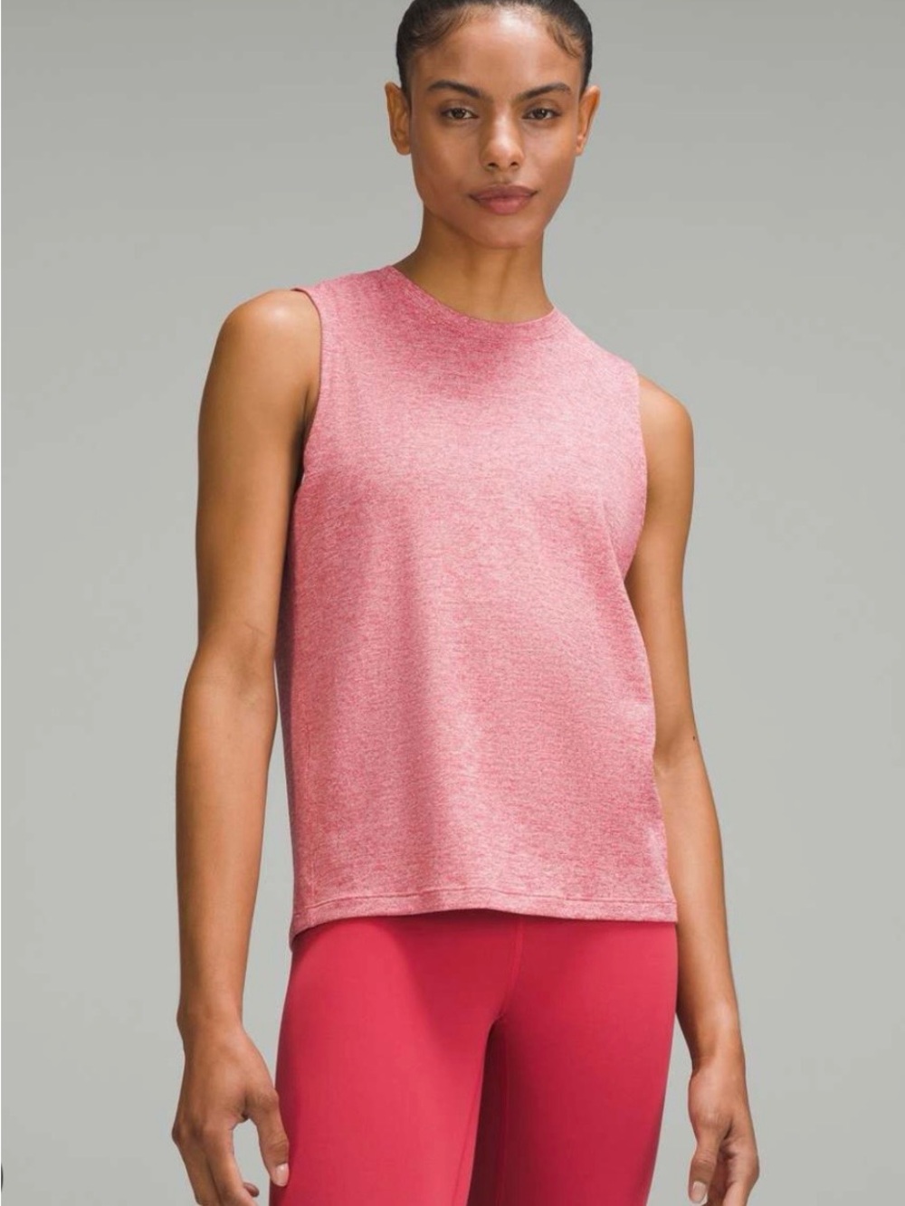 lululemon athletica Heathered Pink Sleeveless Crew Tank